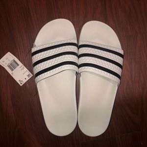 NWT adidas adilette slides white
